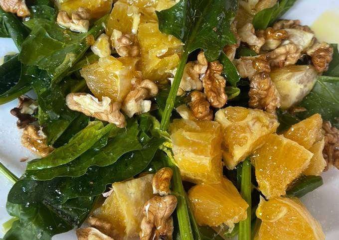 ensalada de espinacas con naranja