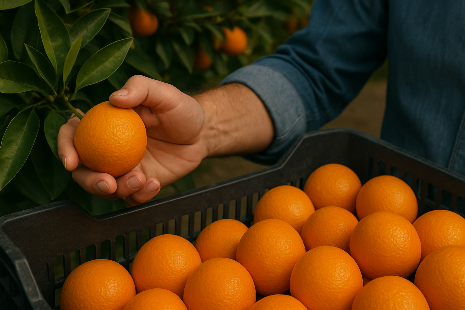 recolectar naranjas