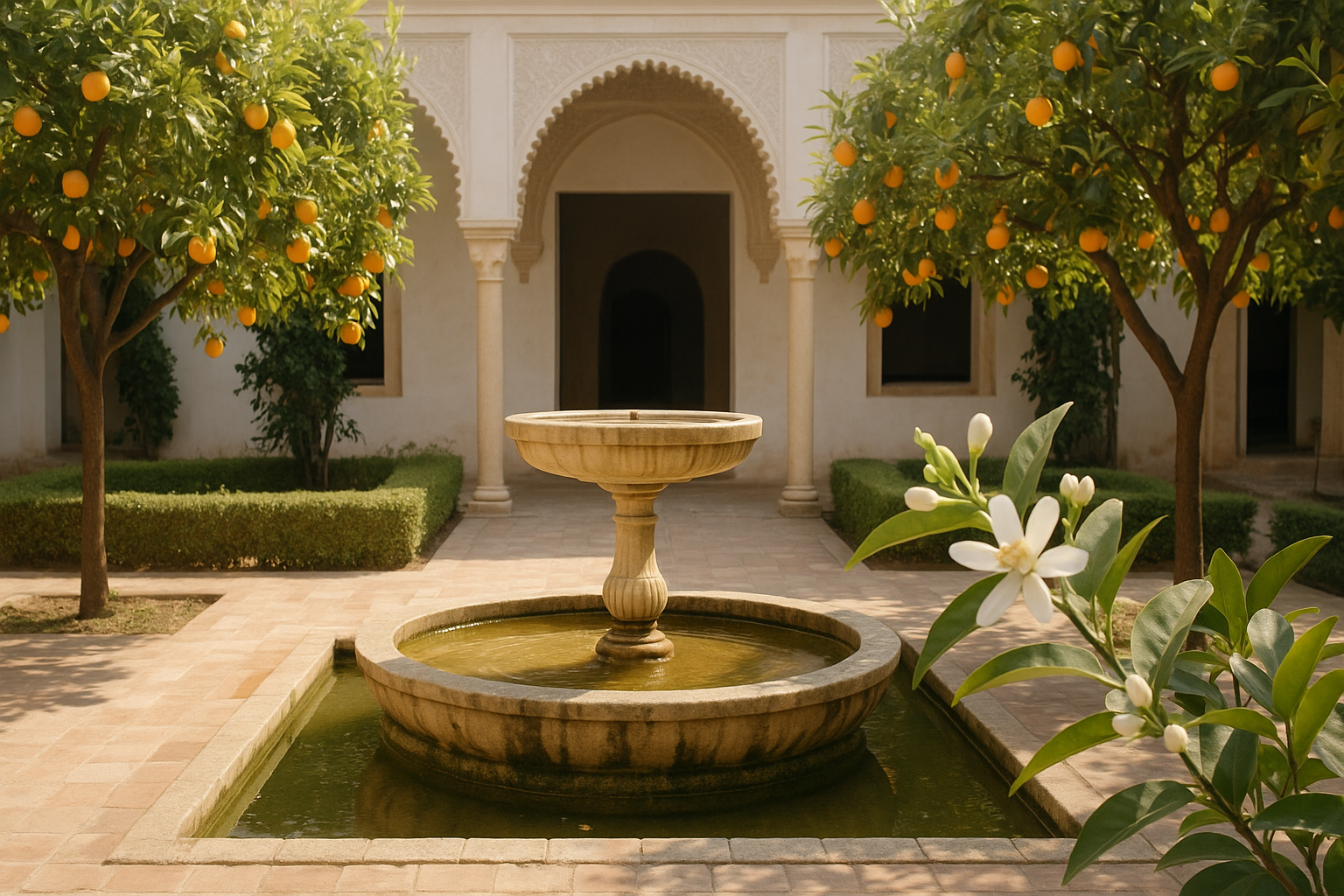 naranja amarga en un patio andalusí