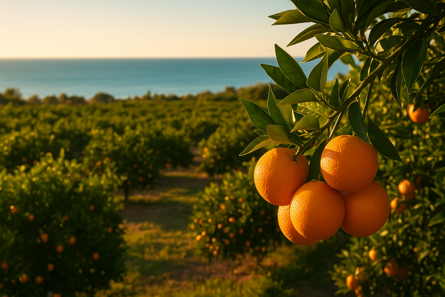 clima mediterraneo beneficioso para las naranjas