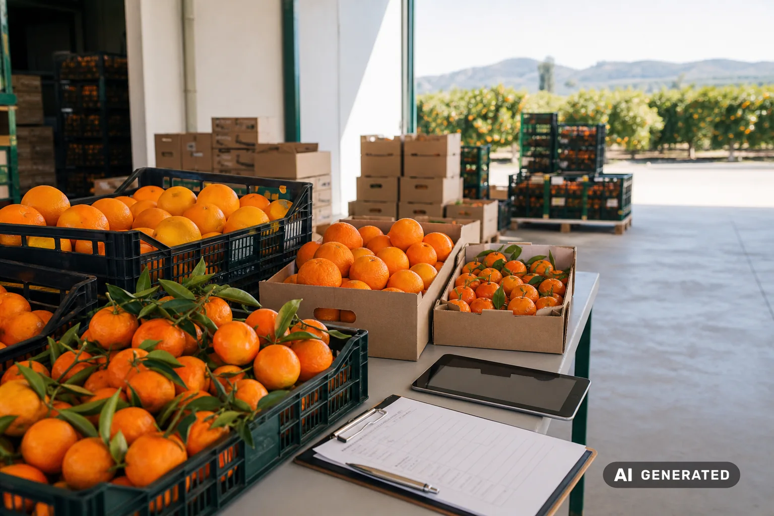 Naranjas y mandarinas preparadas en distintos formatos para clientes profesionales